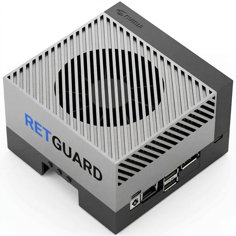 RetGuard Box — NVIDIA Jetson-powered AI processing unit with RetGuard branding